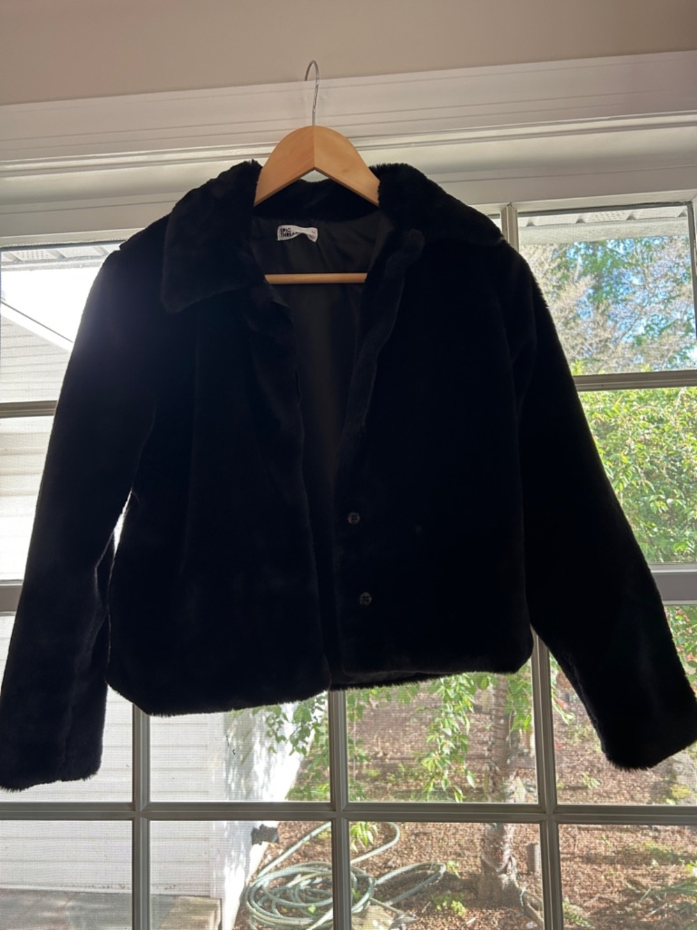 Epic Threads Black Faux Fur Teddy Coat for Kids